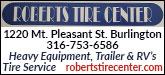 Roberts Tire Center Corporation Sponsorship Banner